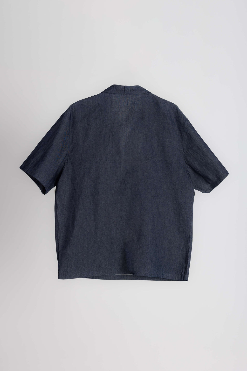 Denim Tie Neck Pullover Shirt