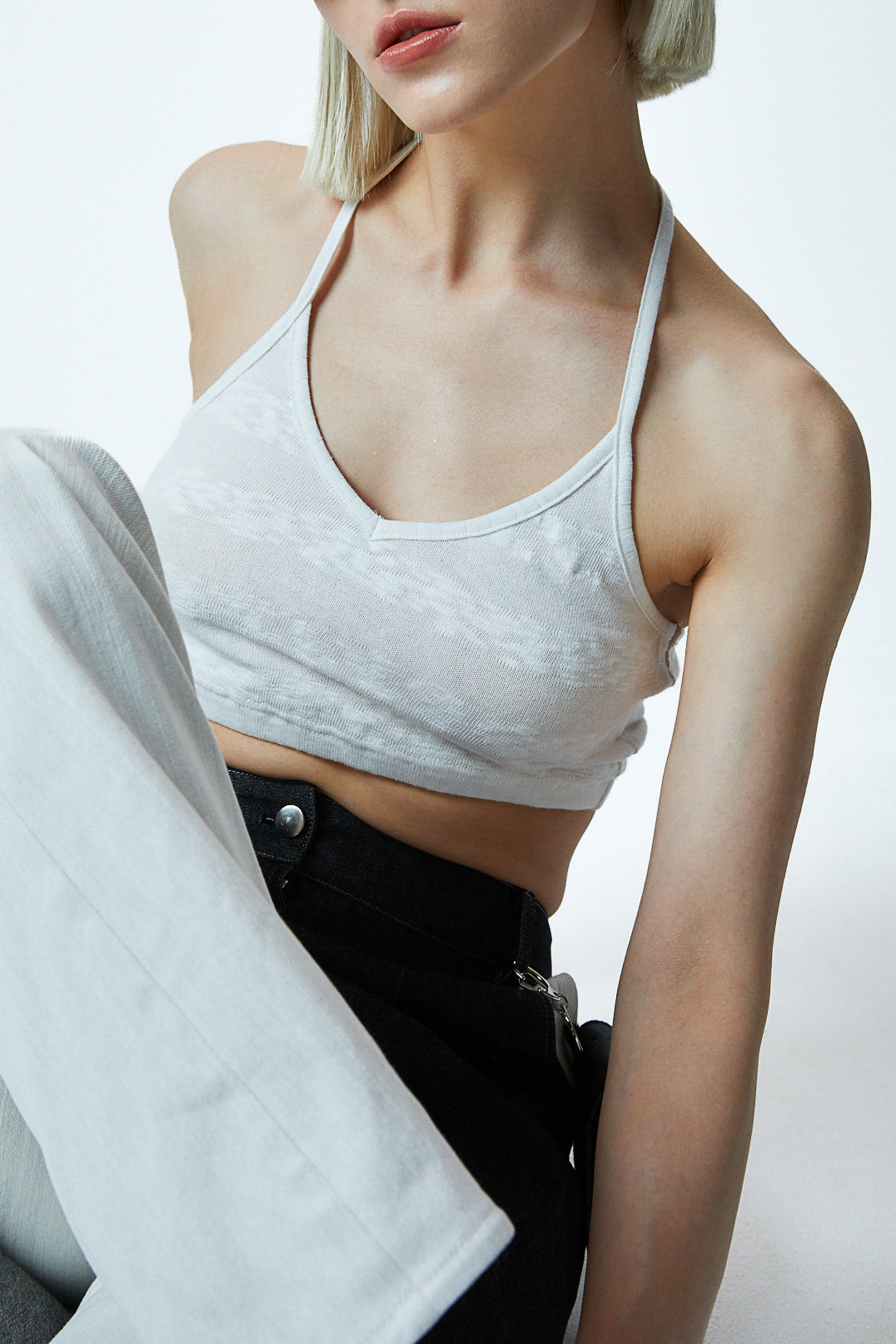 Cropped Halter Tank Top