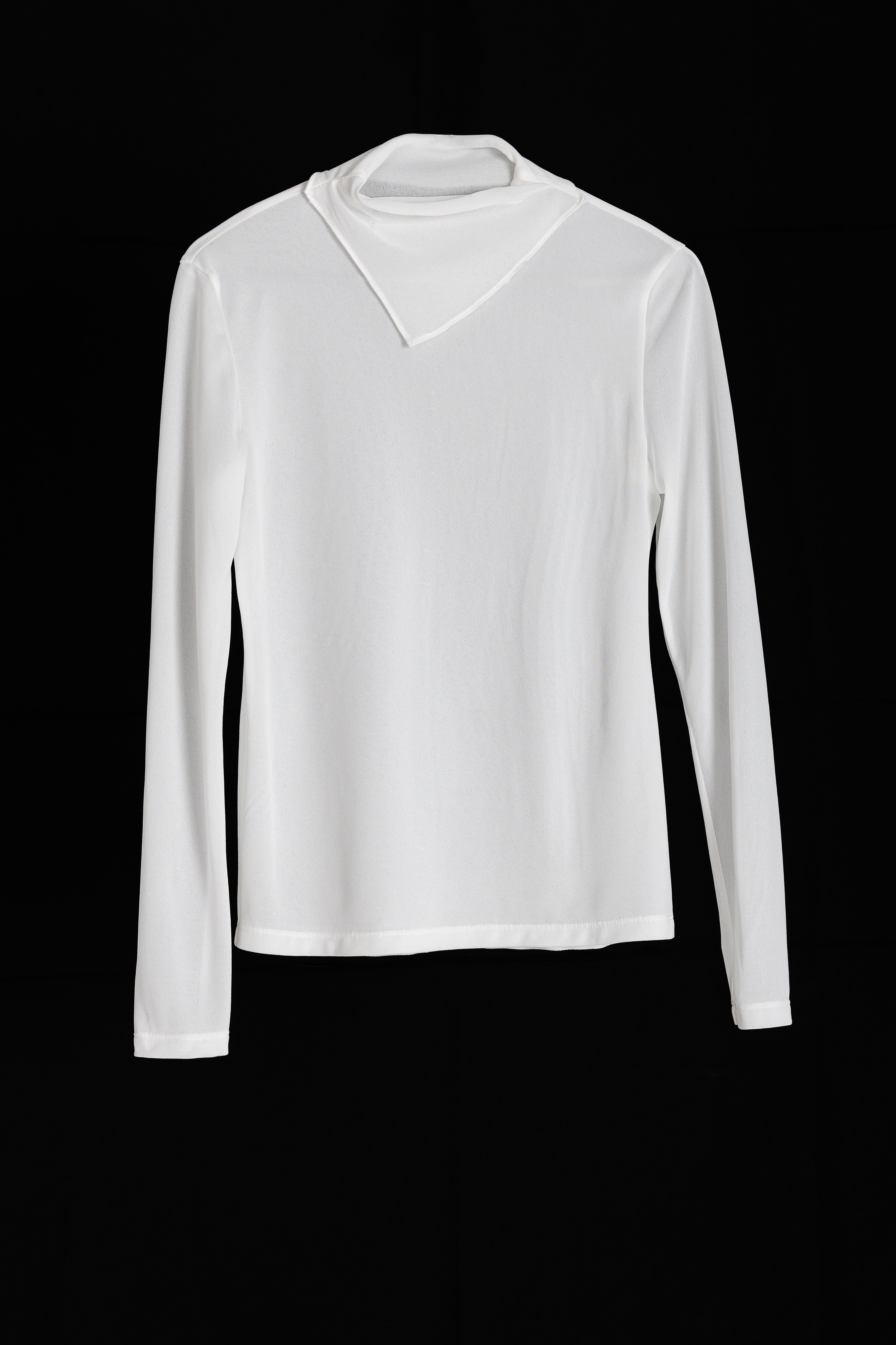 Scarf Motif Mock-Neck Top