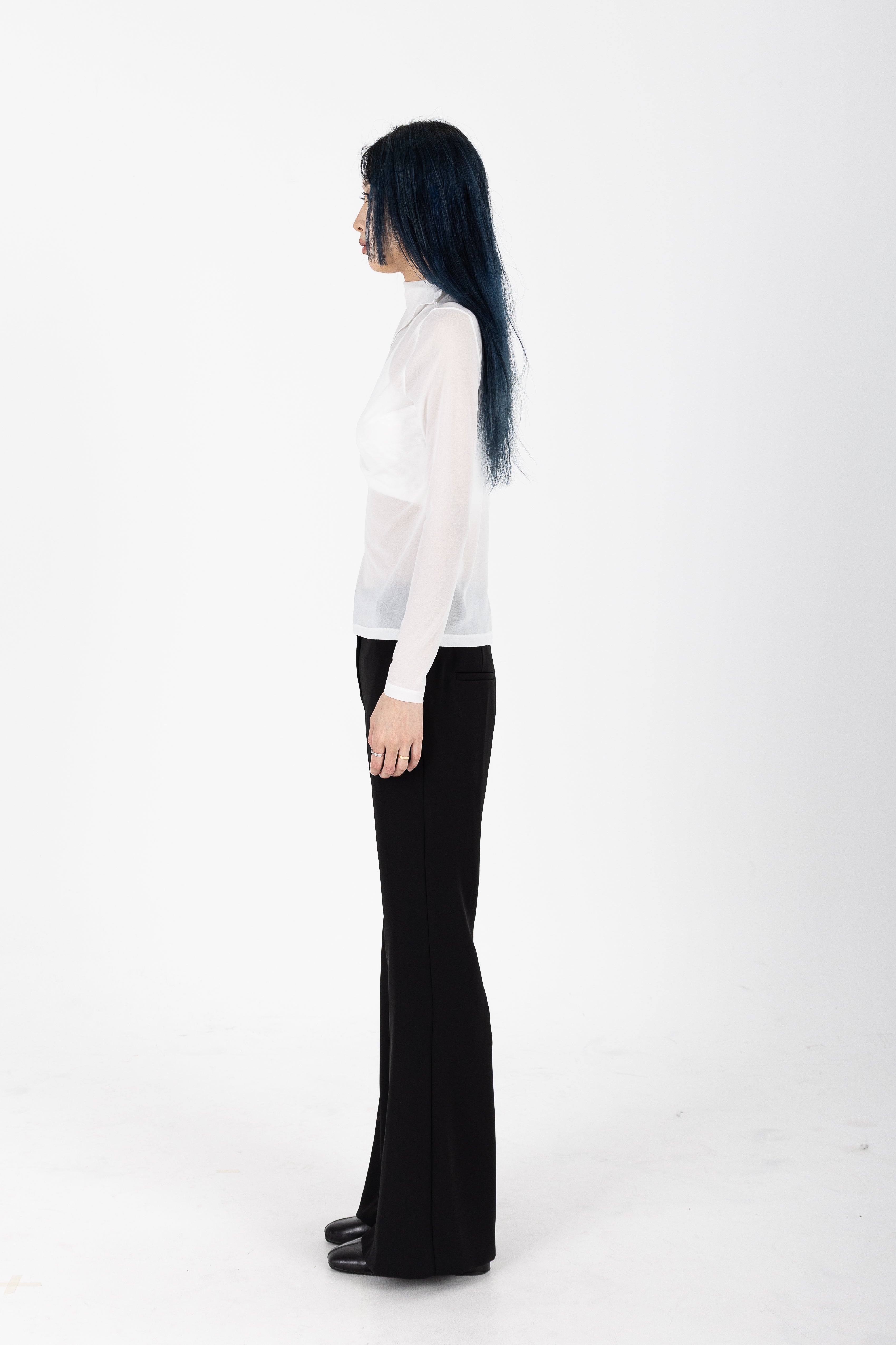 Scarf Motif Mock-Neck Top