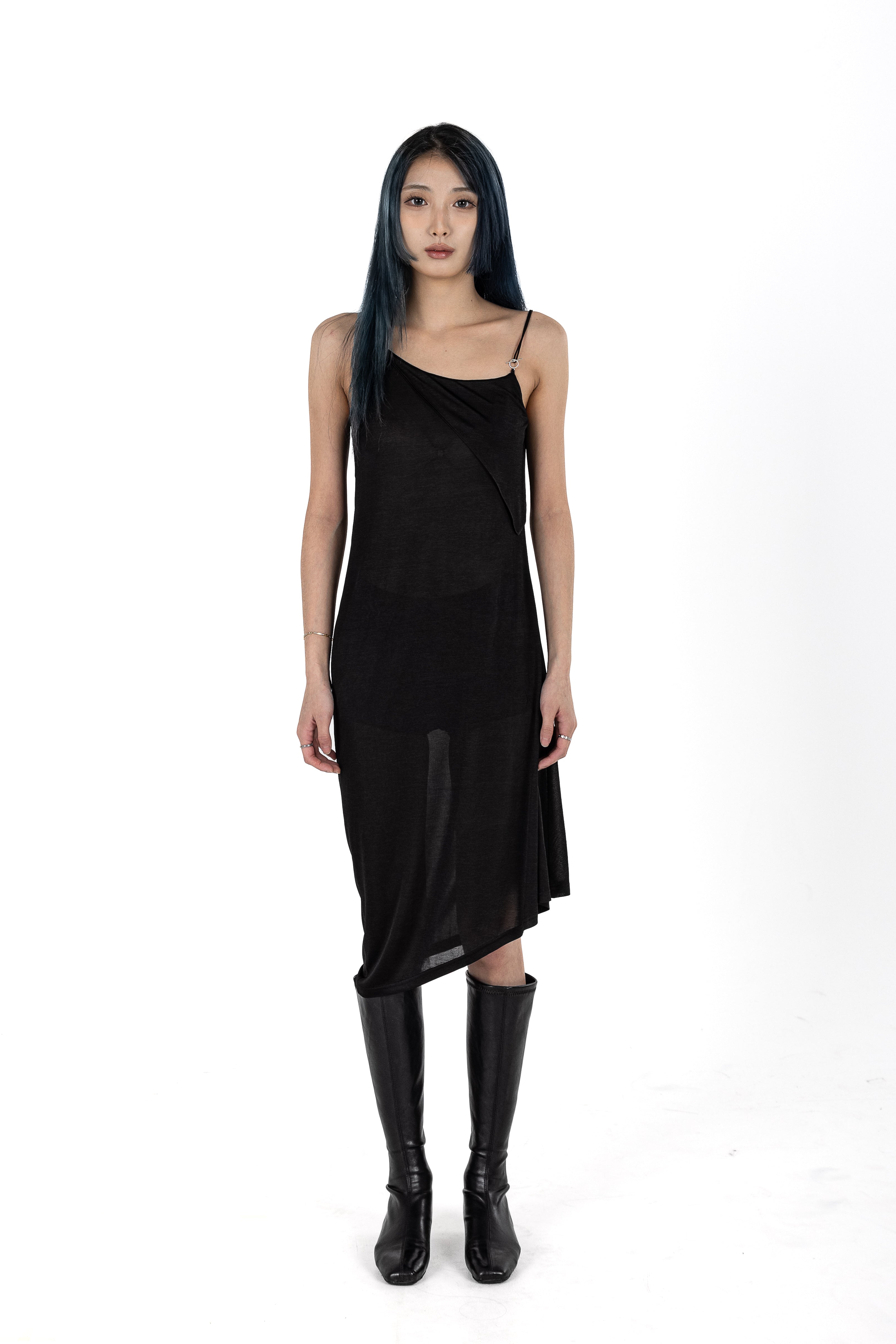Twisted Toggle String Slip Dress