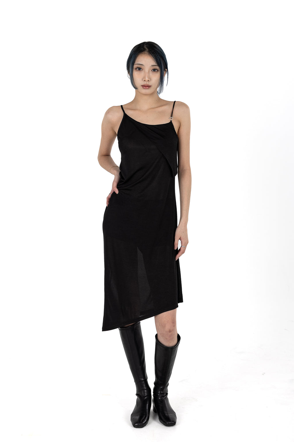 Twisted Toggle String Slip Dress