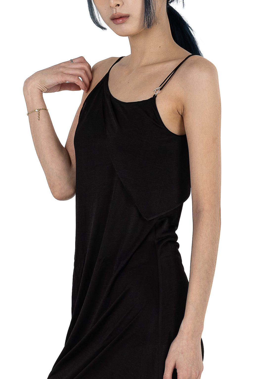Twisted Toggle String Slip Dress