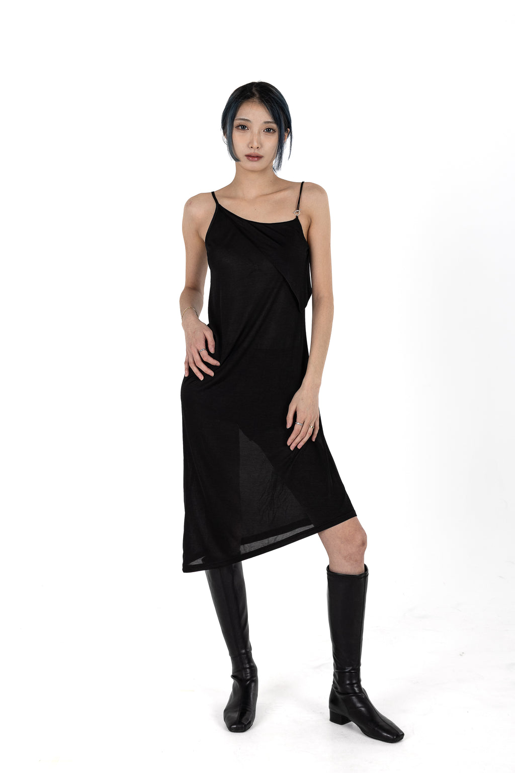 Twisted Toggle String Slip Dress